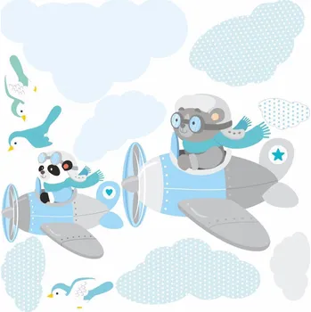 Samolepící dekorace Pandy v letadlechM