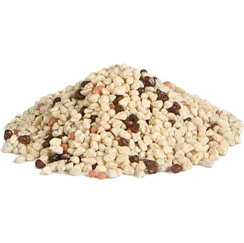 Omítka Herman Krémový ;Oranžový Vícebarevný marmolit - Bílá čokoláda s ořechy Hmotnost: 15 kg, Zrnitost: Střednězrnný (1.5 - 2.0)