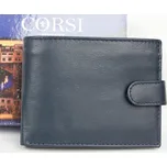 Šedomodrá peněženka Corsi z příjemné kůže bez značek a nápisů