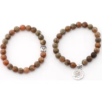 Souprava šperků Sada náramků červený jaspis