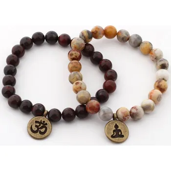 Souprava šperků Sada náramků achát a červený jaspis