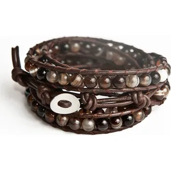 Souprava šperků 1. Náramek žlutohnědý achát