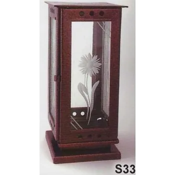 Smuteční dekorace Hřbitovní lucerna S33 Komaxit-nerez staroměď