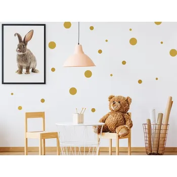 Samolepící dekorace Pastelowe Love Samolepky puntíky - různé velikosti barva: Mátová (mint)