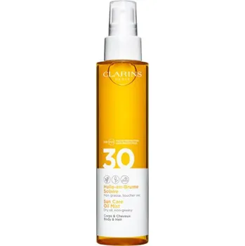 Přípravek na opalování Clarins Opalovací olej ve spreji na tělo a vlasy SPF 30 150 ml