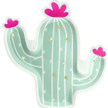 Party nádobí PartyDeco Talířky Mexico party - Kaktus 23 x 24 cm 6 ks