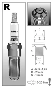 Zapalovací a žhavicí svíčka Brisk RR15BSXC