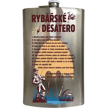 Termohrnek Bohemia Gifts Velká Placatka na alkohol 1,8 l - rybář