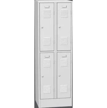 Čtyřdveřová kovová šatní skříň SHS 32A 1850x600x500 mm Barvy skříní	 šedo-sv.modrá RAL5012