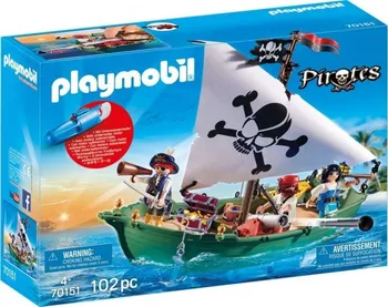 Stavebnice Playmobil Playmobil 70151 Pirátská loď s motorem