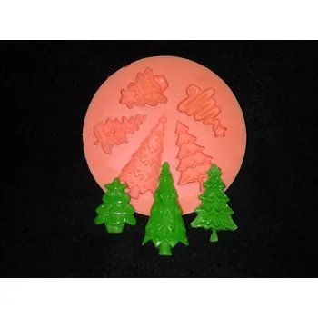 Vánoční dekorace Silikonová formička vánoční stromečky 4002