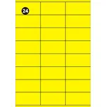 FOPRINT Samolepící etikety 70x36 mm, A4 - žluté (balení 20 listů)