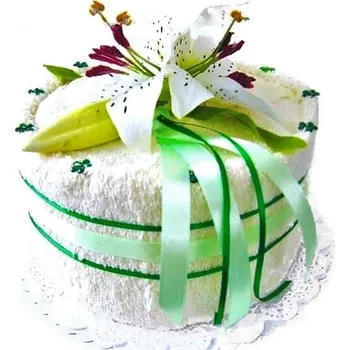 Veratex Textilní dort bílá lilie jednopatrový