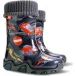 Dětské zateplené barevné holínky Demar STORMER LUX EXCLUSIVE 0432/0433 EE auta Velikost: 34/35