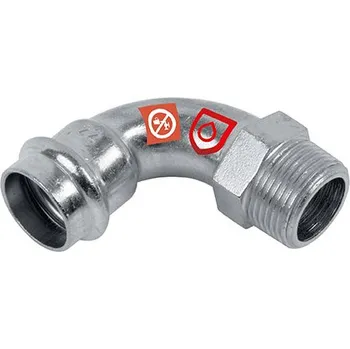 Vodovodní potrubí FRABOPRESS C-STEEL oblouk s vnějším závitem 18 mm x 1/2&quot; FPC.CF92.1815