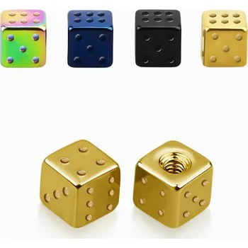 Piercing Piercingate Náhradní kostka ND00009 - Další rozměry: Velikost kostky: 3 mm, Barva/Motiv: Černá, Průměr tyčky: 1,2 mm