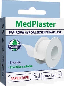 Náplast MedPlaster Papírová hypoalergenní náplast 1,25 cm x 5 m
