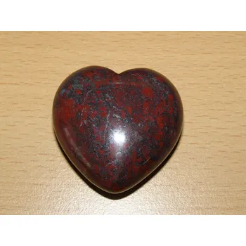 Drahý kámen Jaspis brekcie - Masážní kámen - srdce - khs54