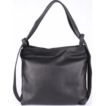 Kabelka Kabelka a batoh v 1 - velká kožená černá kabelka na rameno a batoh 7712