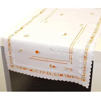 ubrus Ubrus s nešpinivou úpravou Geometrie oranžová - 42 x 85cm