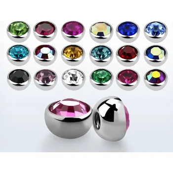 Piercing Piercingate Náhradní půlkulička s kamínkem ND00006 - Barva/Motiv: Čirá, Kuličky: 3 mm, Průměr tyčky: 1,2 mm