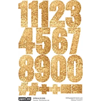 samolepka Papero amo - Samolepky arch - EXTRA KIT 02-18 / Čísla