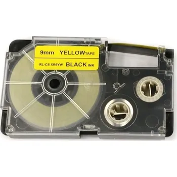 Pásek do tiskárny Páska pro popisovače CASIO - typ XR-9YW - 9 mm žlutá - černý tisk - kompatibilní