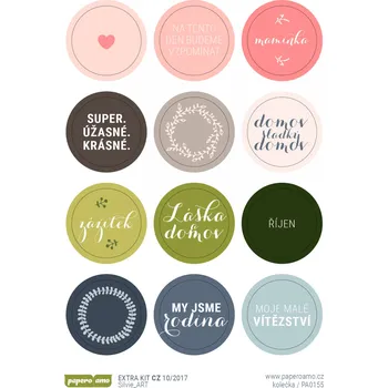 samolepka Papero amo - Samolepky arch - EXTRA KIT 10-17 / Kolečka