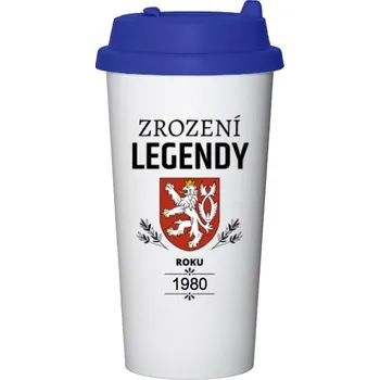 Termohrnek Cestovní termohrnek s uchem s potiskem Termohrnek ZROZENÍ LEGENDY