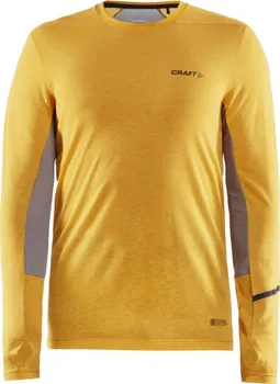 Pánské tričko Craft SubZ Wool LS žluté