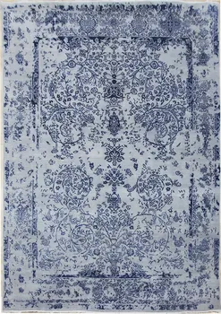 Koberec Diamond Carpets DC-JK Round Silver/Peacock blue 245 x 305 cm