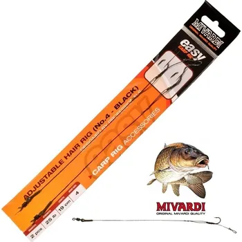 Rybářský háček Boilies návazce Mivardi Adjustable hair rig Easy Black velikost: 4