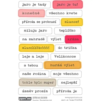samolepka Papero amo - Samolepky arch - EXTRA KIT 03-18 / Jaro je tady