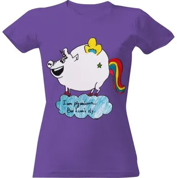 Dámské tričko Tričko s potiskem Pig-unicorn dámské