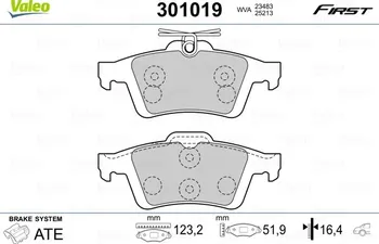 Brzdová destička Valeo 301019