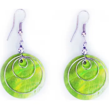 Náušnice Náušnice kruh s ornamentem zelené