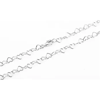 Náhrdelník Dámský stříbrný náhrdelník srdce 65526F 45 cm