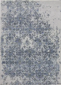 Koberec Diamond Carpets DC-JK 3 stříbrný/modrý 245 x 305 cm