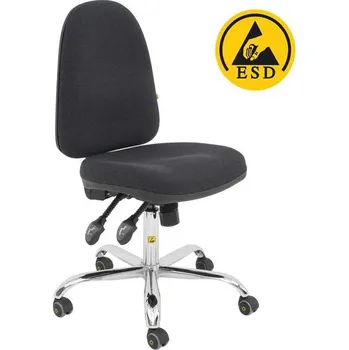Antistatická čalouněná ESD židle, na kolečkách, mechanika SYNCHRO