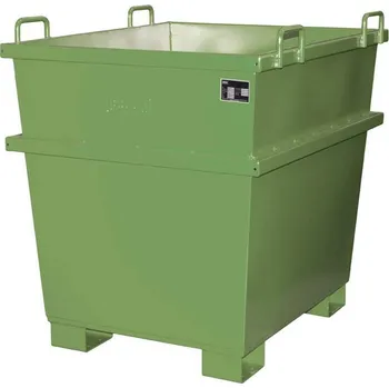 Přepravník Kónický ocelový přepravník, stohovací, objem 1000 l, d x š x v: 1040 x 1200 x 1215 mm, barva zelená RAL6011
