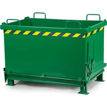 Přepravník Přepravník s výklopným dnem, objem 570 l, nosnost 1000 kg, d x š x v: 1200 x 800 x 910 mm, barva zelená RAL6029