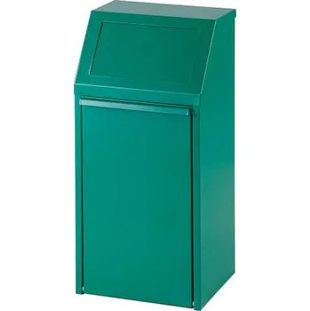 Odpadkový koš Odpadkový koš výklopný pro tříděný odpad, objem 40 l, barva zelená RAL6029