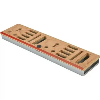 TRUMPF set - dřevěné lůžko s vaničkou na CNC nástroje, d x š: 855x142 mm, 27 pozic