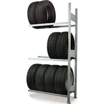 Uskladnění pneumatiky Regál na pneumatiky 3 úrovně 2000 x 1000 x 400 mm nosnost podláží 150 kg přídavný