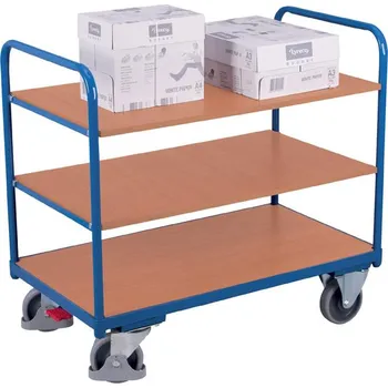 Plošinový vozík Nízký etážový vozík VARIOfit - tři police, 1200 x 800 mm, nosnost 250 kg