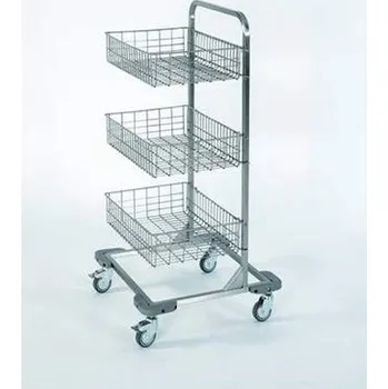 Nerezový pojízdný stojan se 3 závěsnými koši, v x š x h: 1120x570x550 mm.