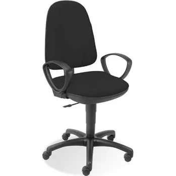 Ergonomická židle PEGAZ s područkami, potah z látky Basic, barva černá, plastový nosný kříž