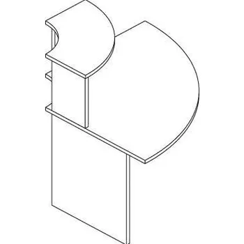 Recepce Recepce - modul rohový s nadstavbou, vnitřní, barva světle šedá.