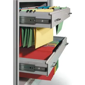 Výsuvný rám pro závěsné kapsy A4, šířka 1000 mm, barva šedá RAL7035