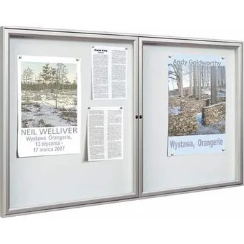 Venkovní dvoudvéřová vitrína '1000', 750 x 1200 mm, eloxovaný hliník